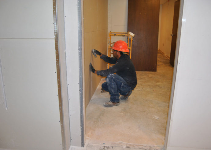 Cutting out a box in the drywall