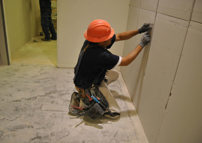 installing drywall